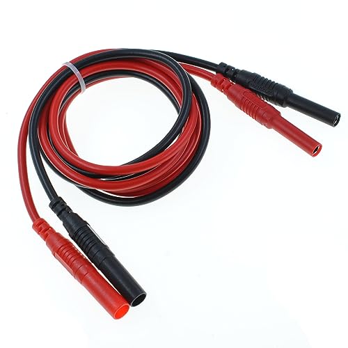 Oiyagai 1 Paar Messleitungen, Verlängerungskabel, Stecker auf Buchse, 4 mm, Bananenstecker auf Klinke, robuste Silikondrähte, Multimeter-Kabel, Sondenadapter, 14 AWG, 1 m Oiyagai 1 Paar Messleitungen, Verlängerungskabel, Stecker auf Buchse, 4 mm, Bananenstecker auf Klinke, robuste Silikondrähte, Multimeter-Kabel, Sondenadapter, 14 AWG, 1 m von Oiyagai