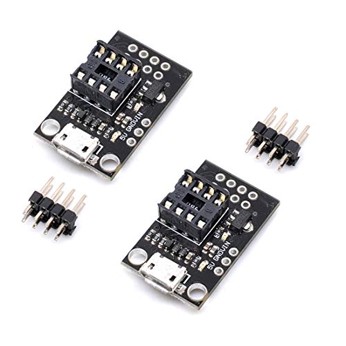 Oiyagai 2 Steckbare Entwicklungsplatine für ATtiny13A/ATtiny25/ATtiny45/ATtiny85 Programmier-Editor, Micro-USB-Stromanschluss. von Oiyagai