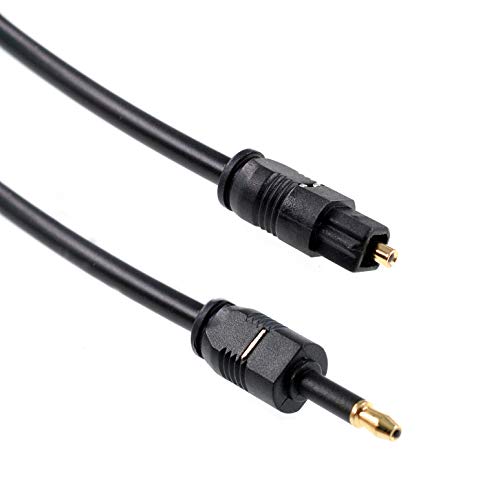 Oiyagai 2pcs Optical Toslink to Mini Toslink Jack Digital Audio Cable SPDIF OD 4.0 (2M / 6.4FT) von Oiyagai