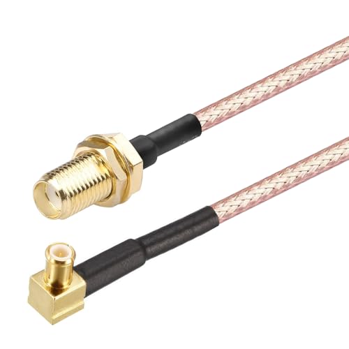 Oiyagai 2 Stück RG316 Draht Jumper SMA Buchse zu MCX Stecker Rechtwinklig mit Verbindungsleitung RF Koaxialkabel Antennenverlängerungskabel Adapter Jumper (15cm/5,9") von Oiyagai