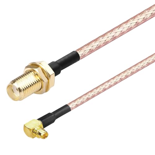 Oiyagai 2pcs RG316 Draht Jumper SMA weiblich zum MMCX männlichen rechten Winkel mit Verbindungslinie RF Koaxial Koaxial Koaxial Kabel Antenne Extender Kabel Adapter Jumper (15cm/5.9") von Oiyagai