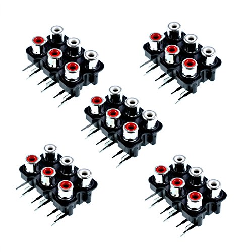 Oiyagai 5 Stück PCB-Montage 6 RCA-Buchse Audio-Video-AV-Verbinder Oiyagai 5 Stück PCB-Montage 6 RCA-Buchse Audio-Video-AV-Verbinder von Oiyagai