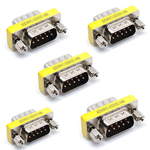 Oiyagai 5 x 9 Pin RS-232 DB9 serielle Kabel Gender Changer Koppler Adapter Male to Male von Oiyagai