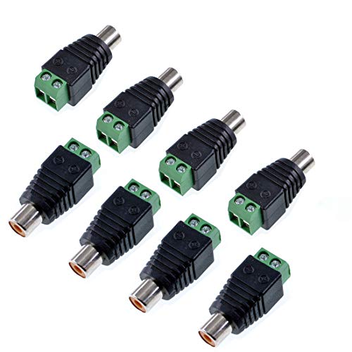 Oiyagai 8 Stück Lautsprecher RCA Draht zu AV Phono Weiblich RCA Kabel Steckeradapter Oiyagai 8 Stück Lautsprecher RCA Draht zu AV Phono Weiblich RCA Kabel Steckeradapter von Oiyagai