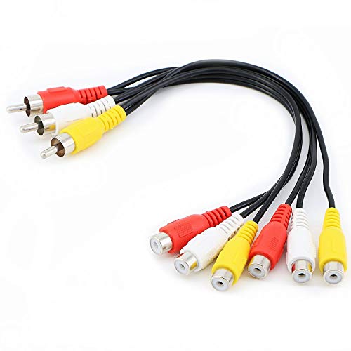 RCA-Splitterkabel, 3 Cinch-Buchsen auf 6 Cinch-Stecker, Audio-/Veideo-Adapterkabel 3 Cinch-Stecker auf 6 Cinch-Buchsen. RCA-Splitterkabel, 3 Cinch-Buchsen auf 6 Cinch-Stecker, Audio-/Veideo-Adapterkabel 3 Cinch-Stecker auf 6 Cinch-Buchsen. von Oiyagai