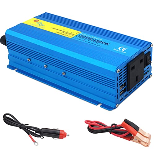2000W Reine Sinus -Wellenleistung Wechselrichterwandler DC 12V 24 V bis 220 V Wechselstromkonverter, Autokraftwechselrichter mit Zigaretten -Alligator -Clips für Luftkompressor -Laptops,2000W-12V 2000W Reine Sinus -Wellenleistung Wechselrichterwandler DC 12V 24 V bis 220 V Wechselstromkonverter, Autokraftwechselrichter mit Zigaretten -Alligator -Clips für Luftkompressor -Laptops,2000W-12V von Oiyekntd
