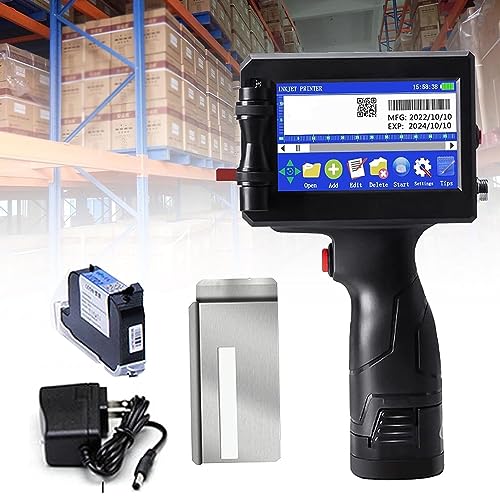 Oiyekntd Handheld-Tintenstrahldruckerpistole mit 4,3-Zoll-LED-Touchscreen, schnell trocknender tragbarer intelligenter Tintenstrahl-Kodierungsmaschine für die Nutzung von Code-Datumsetiketten,A Oiyekntd Handheld-Tintenstrahldruckerpistole mit 4,3-Zoll-LED-Touchscreen, schnell trocknender tragbarer intelligenter Tintenstrahl-Kodierungsmaschine für die Nutzung von Code-Datumsetiketten,A von Oiyekntd