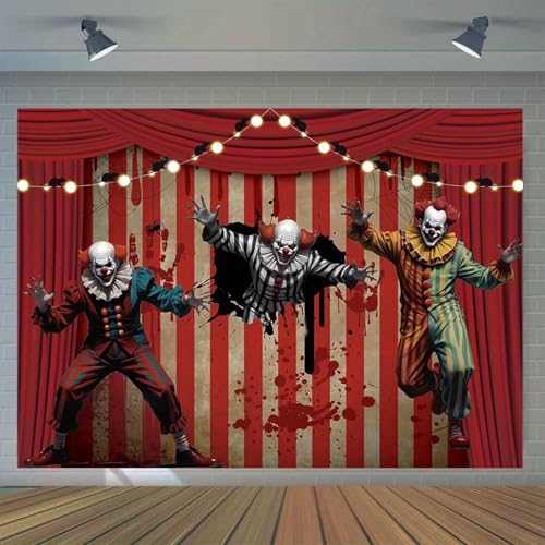 Halloween-Clown-Karneval-Vinyl-Hintergrund | vielseitige Mehrzweckdekoration | perfekt für Feiern im Innenbereich300x200cm von OkGoooDYY