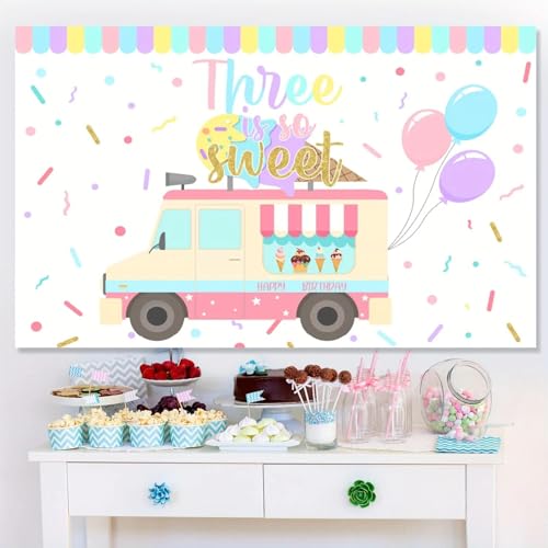 Lebendiges Hintergrundtuch mit Eiscreme-Motiv – langlebiges Vinyl, einfach zu verwenden und wiederverwendbar, zur Dekoration von Räumen, universelle Passform210X150cm von OkGoooDYY