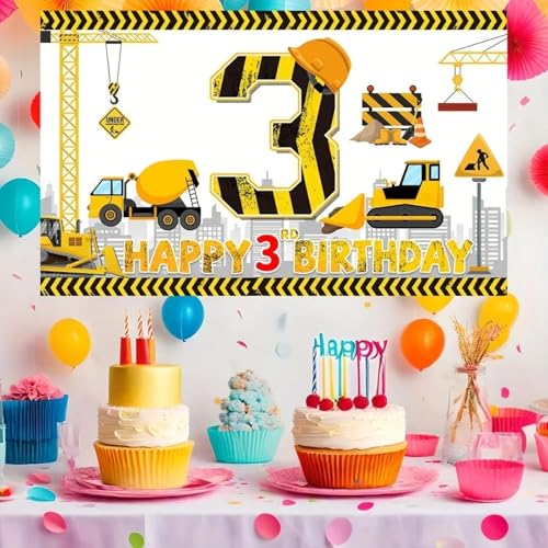 Vinyl-Banner mit Architekturmotiv „Happy 3rd Birthday“ – geeignet für den Innen- und Außenbereich350x230cm von OkGoooDYY