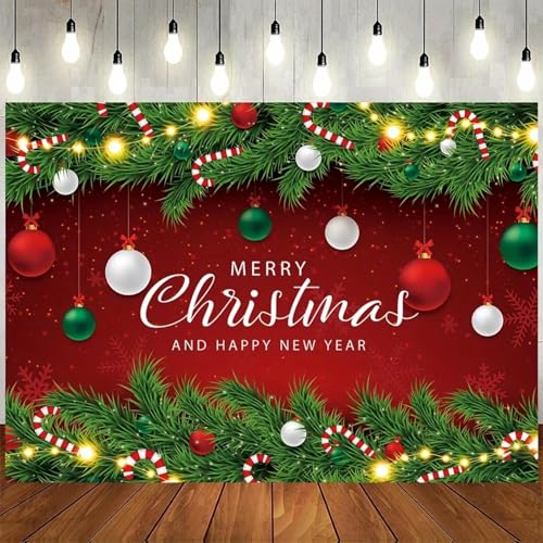 Vinyl-Hintergrundtuch mit Weihnachtsmotiv – glatt, transparent, wiederverwendbar, Foto-Requisite für Party-Dekoration im Innen- und Außenbereich, Heimdekoration210X150cm von OkGoooDYY