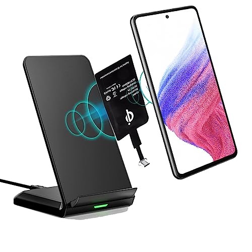USB TYP C Qi Ladestation passend für Samsung Galaxy S22 S22+ S21 FE Ultra 5G S20+ A54 A34 A14 A73 A53 A33 A23 A13 A04s Note Z FLIP 3 XCover 4s 5 6 von Okaymobile