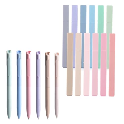 Okaywork 18 pcs,Highlighter Pen 12+Farbgelstift 6,Marker Pastell Assorted Farben, pastell textmarker Aesthetic Marker Stifte Textmarker pastell Set, perfekt zum Hervorheben von Tagebuch oder Notizbuch Okaywork 18 pcs,Highlighter Pen 12+Farbgelstift 6,Marker Pastell Assorted Farben, pastell textmarker Aesthetic Marker Stifte Textmarker pastell Set, perfekt zum Hervorheben von Tagebuch oder Notizbuch von Okaywork