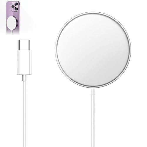 Okaywork Caricabatterie - Caricatore magnetico, Caricabatterie rapido a induzione, caricatore Wireless di Type-C da 20 W (1 m). Adatto per Modello del telefono 15/14/13/12/11/X/XS/SE/XR (Bianco). von Okaywork
