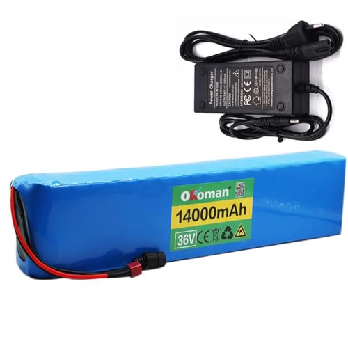 36v E-Bike Lithium-ionen Akku 10s4p 14ah Batterie Pack 500w 18650 High Power Batterie 42v 14000mah Ebike Elektrische Fahrrad BMS + 42v Ladegerät von Okoman