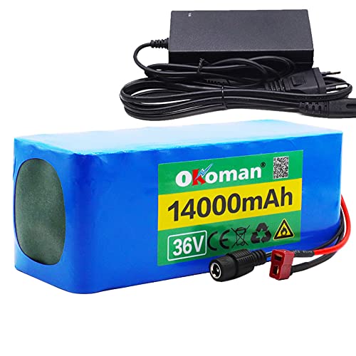 E-Bike Akku 36v 10S4P 14ah 500w Hohe Leistung 36v 18650 Li-Ionen-Akku 14000mah Elektroroller BMS + Ladegerät von Okoman