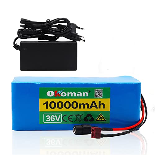 (Lieferung in 5-7 Tagen) 36v akkupack 10Ah 10s2p 21700(5000mah) Li-Ionen Akku 500W Leistungsstarke Batterie 42V E-Bike BMS + ladegerät von Okoman