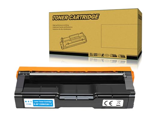 Okra 407544 Toner Kompatibel mit Ricoh SP C250 Cyan für Ricoh SP C250 Toner Cyan für Ricoh SP C250SF C250DN Ricoh SP C250e Ricoh SP C250SFw Ricoh SP C261SFN Ricoh SP C261DNw Ricoh SP C261SFNw von Okra