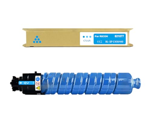 Okra Toner Kompatibel mit Ricoh 821077 Cyan für Ricoh SPC430 Toner Ricoh SPC440 Toner für Ricoh Aficio SP C430DN Ricoh Aficio SP C431DN Ricoh Aficio SP C440DN Ricoh Aficio SP C441DN von Okra