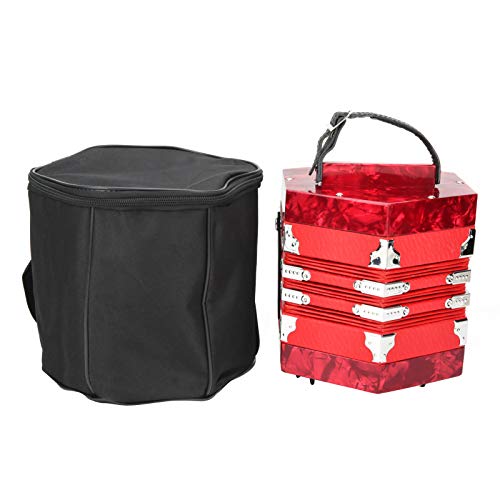Ergonomisches Design Concertina Instrument Professionelle Akkordeon Concertina 3 Farben zur Verbesserung des Rhythmusgefühls für den Außenbereich(red) von Okuyonic