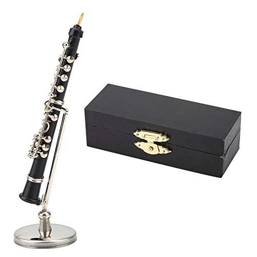 Musikinstrument Modell, Metall Miniatur Oboe Modell Dekoration Schwarz für Geschenk für Musikliebhaber von Okuyonic