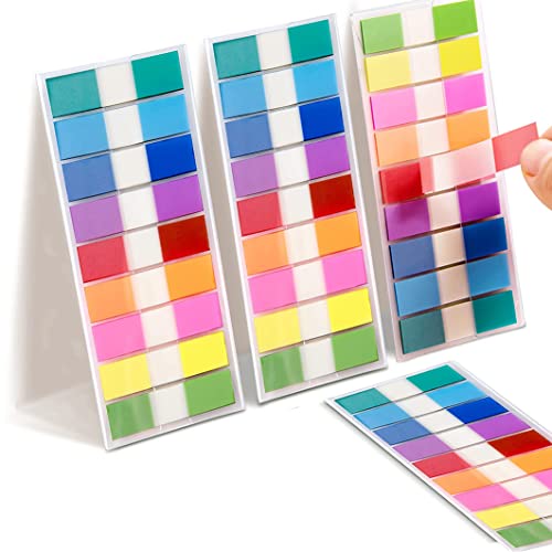 Okydoky 720 Stück Haftstreifen(9 Farben,44 x 11 mm) 4er Pack Eschreibbare Klebezettel Haftmarker, Textstreifen Page Marker, Haftnotizen Index Tabs für Seitenmarkierungm, Sticky Notes(4p.DE) von Okydoky