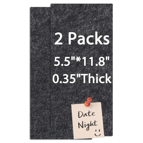 Okydoky Filz Pinnwand Selbstklebend,2 Stück Bulletin Board Keramikfliese visuelle Pinnwände,30x14 cm, Korkbrett, Filz-Pinnwände für Home Office Klassenzimmer Wanddekoration(DU GY-1430, 2pc).DE von Okydoky