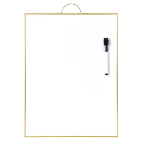 Okydoky Whiteboard, trocken abwischbar, 30 x 40 cm, tragbarer Aluminiumrahmen, großes Whiteboard mit Halter, Magnettafel für Büro, Zuhause, Küche, Schule (Hand-Gold-3040) von Okydoky