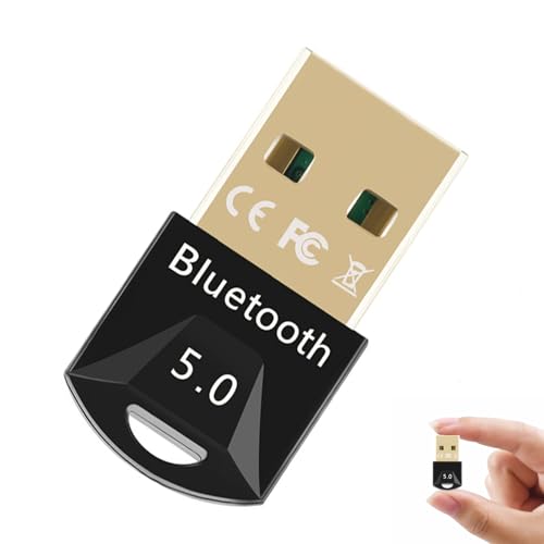 Olakin USB Bluetooth 5.0 Adapter, Mini Bluetooth 5.0 Dongle, Kompatibel mit Windows 11/10/8.8/8/7/XP, für PC, Laptop, Desktop, Headset, Lautsprecher, Tastatur, Maus und Drucker Wireless von Olakin