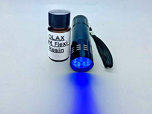 10ml Lichter Flexibel UV Harz, Kleber mit 9 LED UV Taschenlampe für Fliegenbinden von Olax