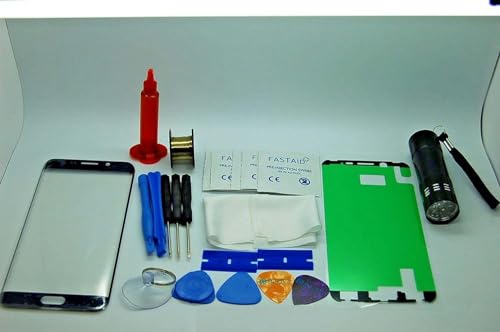 Frontscheibe Reparatur-Set, Bildschirm Glas für Samsung S6 Edge Saphir Schwarz mit Kleber, Fackel, Draht Frontscheibe Reparatur-Set, Bildschirm Glas für Samsung S6 Edge Saphir Schwarz mit Kleber, Fackel, Draht von Olax