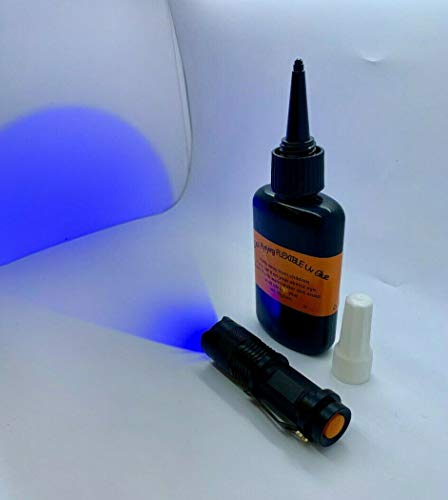 Olax 50 Gramm Flexibel UV Kleber, Zoombare UV Taschenlampe für Fliegenbinden, Fliegenfischen von Olax