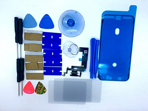 Olax Ladeanschluss Ladebuchse Kit, Wasserdichtes Dichtungsband für iPhone XR Schwarz von Olax