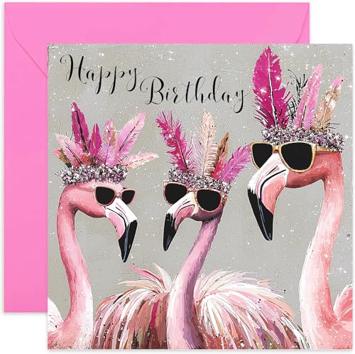Geburtstagskarte für beste Freundin, Flamingo-Vogel, Geburtstagsgeschenk für sie, humorvolles, lustiges Design, glamouröse Vögel, für Schwester, Tante, Mutter, Kollegen, Kollegen, innen blanko, mit Geburtstagskarte für beste Freundin, Flamingo-Vogel, Geburtstagsgeschenk für sie, humorvolles, lustiges Design, glamouröse Vögel, für Schwester, Tante, Mutter, Kollegen, Kollegen, innen blanko, mit von Old English Company