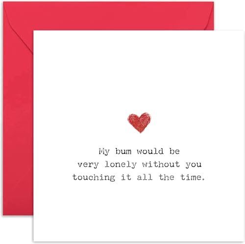 Humorvolle Hochzeitstagskarten für Ehemann "Bum would be lonely", lustiges Valentinstagsgeschenk für Ehefrau, Freundin, Freund, Deadpan Whitty Geschenk für Sie oder Ihn, innen blanko, mit Umschlag Humorvolle Hochzeitstagskarten für Ehemann "Bum would be lonely", lustiges Valentinstagsgeschenk für Ehefrau, Freundin, Freund, Deadpan Whitty Geschenk für Sie oder Ihn, innen blanko, mit Umschlag von Old English Company