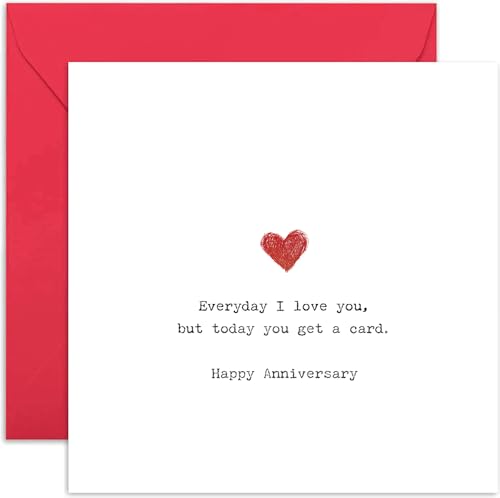 Humorvolle Hochzeitstagskarten für Ehemann "Today you get a card", lustiges Geschenk für Ehefrau, Freundin, Freund, Deadpan Whitty Geschenk für Sie oder Ihn, innen blanko, mit Umschlag Humorvolle Hochzeitstagskarten für Ehemann "Today you get a card", lustiges Geschenk für Ehefrau, Freundin, Freund, Deadpan Whitty Geschenk für Sie oder Ihn, innen blanko, mit Umschlag von Old English Company