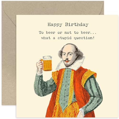 Lustige Geburtstagskarte für männlichen Freund, "To Beer or Not To Beer", humorvolles Geburtstagsgeschenk für Männer und Frauen, frech unhöflich, Freund, Vater, Ehemann, Sohn, Onkel, innen blanko, mit Lustige Geburtstagskarte für männlichen Freund, "To Beer or Not To Beer", humorvolles Geburtstagsgeschenk für Männer und Frauen, frech unhöflich, Freund, Vater, Ehemann, Sohn, Onkel, innen blanko, mit von Old English Company