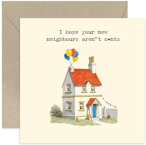Lustige Karte zum Einzug für Freunde, "Hope Your Neighbours", lustiges Einweihungsgeschenk für Paare, Umzugsgeschenk für Familie, freches freches Design, innen blanko, mit Umschlag Lustige Karte zum Einzug für Freunde, "Hope Your Neighbours", lustiges Einweihungsgeschenk für Paare, Umzugsgeschenk für Familie, freches freches Design, innen blanko, mit Umschlag von Old English Company
