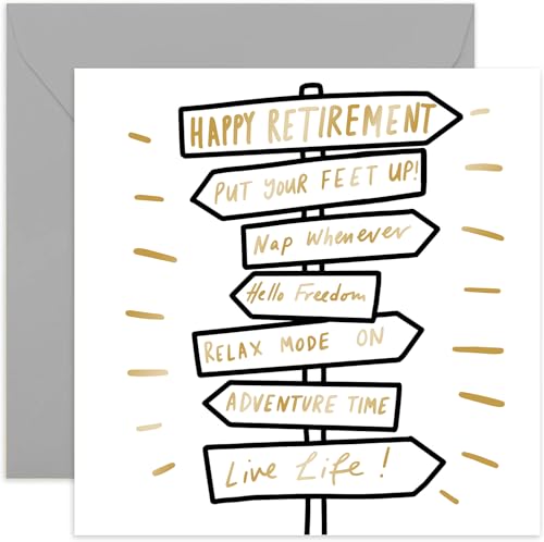 Lustige Ruhestandskarte für Kollegen – Abschiedsgeschenk für Kollegen – "Happy Retirement" Schild Post Design für Männer und Frauen – humorvolles Geschenk – Innenseite blanko mit Umschlag Lustige Ruhestandskarte für Kollegen – Abschiedsgeschenk für Kollegen – "Happy Retirement" Schild Post Design für Männer und Frauen – humorvolles Geschenk – Innenseite blanko mit Umschlag von Old English Company