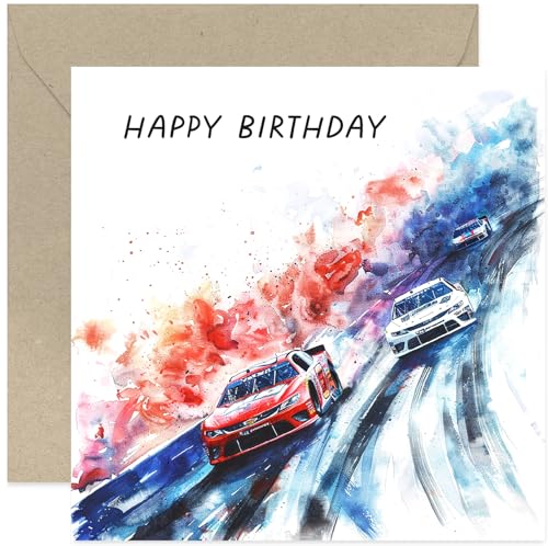 Rennwagen-Geburtstagskarte für Ihn – Nascar Racing Motorsports Geburtstagskarte für Männer Frauen – Sport-Grußkarte für Jungen Geburtstag – Neffe, Sohn, Onkel, Vater, Ehemann | Innenseite Rennwagen-Geburtstagskarte für Ihn – Nascar Racing Motorsports Geburtstagskarte für Männer Frauen – Sport-Grußkarte für Jungen Geburtstag – Neffe, Sohn, Onkel, Vater, Ehemann | Innenseite von Old English Company