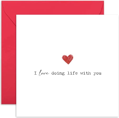 Romantische Hochzeitstagskarten für Ehemann "Love doing life with you", lustiges Valentinstagsgeschenk für Ehefrau, Freundin, Freund, Deadpan Whitty Geschenk für Sie oder Ihn, innen blanko, mit Romantische Hochzeitstagskarten für Ehemann "Love doing life with you", lustiges Valentinstagsgeschenk für Ehefrau, Freundin, Freund, Deadpan Whitty Geschenk für Sie oder Ihn, innen blanko, mit von Old English Company
