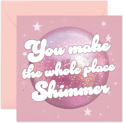 Tay Geburtstagskarte – You Make The Whole Place Shimmer Grußkarte für Musikfans – Geburtstagskarte für sie, Tochter, Schwester, beste Freundin – Discokugel-Geburtstagskarte, innen blanko von Old English Company