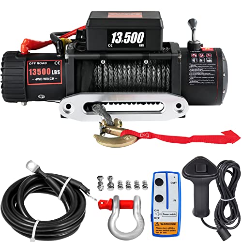 OldFe 27 m Kabel Elektrische Seilwinde, 13500 lb(6123,5 kg) elektrische Winde Elektrische Motorwinde,12V elektrische Seilwinde von ODIPPO
