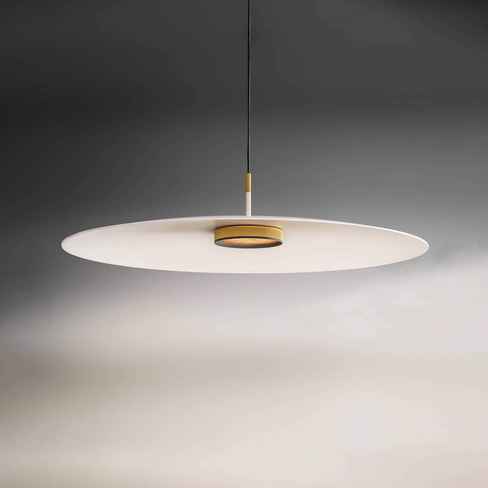 OLEV Overfly plus LED-Hängelampe weiß/gold Ø 75cm OLEV Overfly plus LED-Hängelampe weiß/gold Ø 75cm von OleV