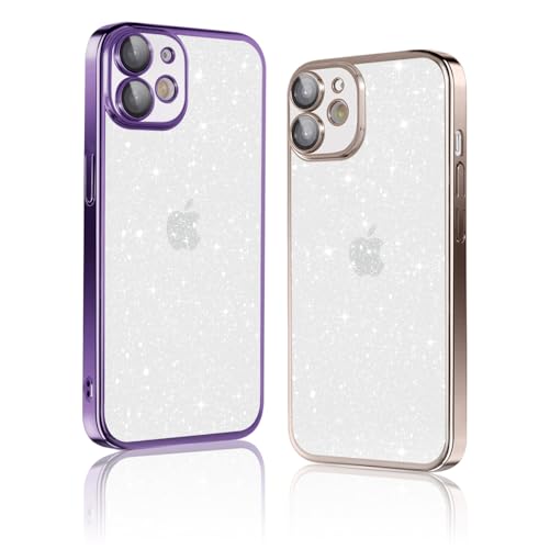 Olgary 2 Stück Handyhülle für Apple iPhone 12 6,1", Glitzer Mädchen Cover Hülle Süßes Bemaltes Aesthetic Design Galvanik Schutzhülle Stoßfest Kameraschutz Case,1 Olgary 2 Stück Handyhülle für Apple iPhone 12 6,1", Glitzer Mädchen Cover Hülle Süßes Bemaltes Aesthetic Design Galvanik Schutzhülle Stoßfest Kameraschutz Case,1 von Olgary