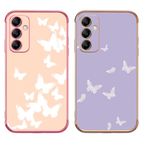 Olgary 2 Stück Handyhülle für Apple iPhone 14 6,1", Schmetterling Hülle Süßes Bemaltes Muster Aesthetic Design Galvanik Schutzhülle Silikon TPU Slim Stoßfest Kratzfest Case für iPhone 14, 3 Olgary 2 Stück Handyhülle für Apple iPhone 14 6,1", Schmetterling Hülle Süßes Bemaltes Muster Aesthetic Design Galvanik Schutzhülle Silikon TPU Slim Stoßfest Kratzfest Case für iPhone 14, 3 von Olgary