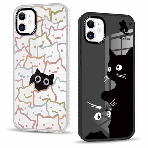 Olgary 2 Stück Hülle für iPhone 11 6,1", Handyhülle mit Transparent Katze Muster Design Aesthetic Mädchen Frauen Case, Weich Durchsichtig Schlanke TPU Silikon Stoßfest Cover Olgary 2 Stück Hülle für iPhone 11 6,1", Handyhülle mit Transparent Katze Muster Design Aesthetic Mädchen Frauen Case, Weich Durchsichtig Schlanke TPU Silikon Stoßfest Cover von Olgary