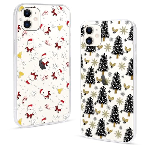 Olgary 2 Stück Weihnachten Handyhülle für Apple iPhone 11 6,1",Sanft Hülle mit Snowflakes Weihnachts Hirsch Schneemann Santa Geschenke Muster, Christmas Designs Schutzhülle,6 Olgary 2 Stück Weihnachten Handyhülle für Apple iPhone 11 6,1",Sanft Hülle mit Snowflakes Weihnachts Hirsch Schneemann Santa Geschenke Muster, Christmas Designs Schutzhülle,6 von Olgary