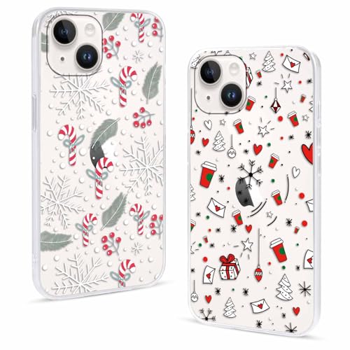 Olgary 2 Stück Weihnachten Handyhülle für Apple iPhone 14/13 6,1",Sanft Hülle mit Snowflakes Weihnachts Hirsch Schneemann Santa Geschenke Muster, Christmas Designs Schutzhülle,1 Olgary 2 Stück Weihnachten Handyhülle für Apple iPhone 14/13 6,1",Sanft Hülle mit Snowflakes Weihnachts Hirsch Schneemann Santa Geschenke Muster, Christmas Designs Schutzhülle,1 von Olgary