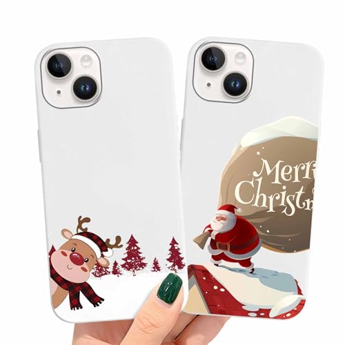 Olgary 2 Stück Weihnachten Handyhülle für Apple iPhone 14/13 6,1",Sanft Silikon TPU Hülle mit Weihnachts Hirsch Schneemann Santa Geschenke Muster, Christmas Designs Schutzhülle,2 Olgary 2 Stück Weihnachten Handyhülle für Apple iPhone 14/13 6,1",Sanft Silikon TPU Hülle mit Weihnachts Hirsch Schneemann Santa Geschenke Muster, Christmas Designs Schutzhülle,2 von Olgary